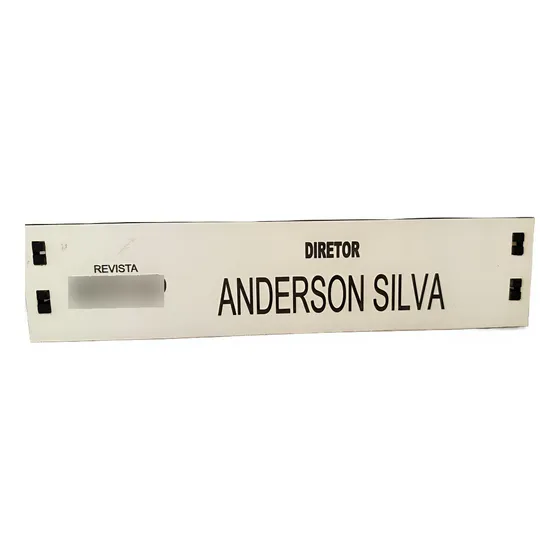Placa Nome Para Mesa De Escritório Personal. Frente 6x26cm