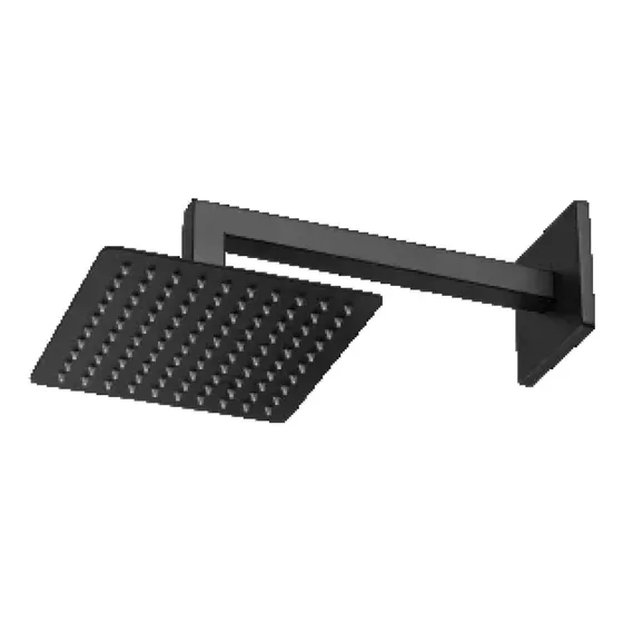 Chuveiro De Parede Cano Cubit C65 Preto Matte Meber 30cm