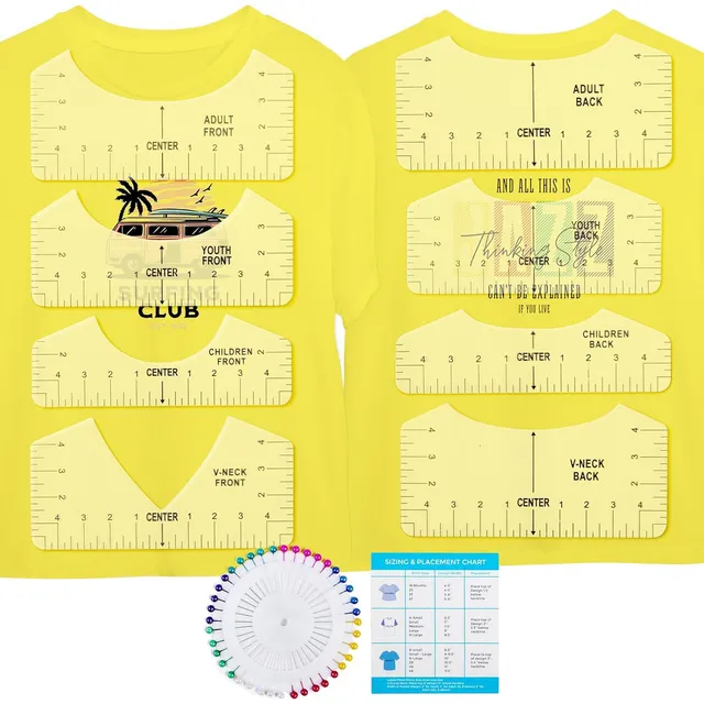 Guía De Regla Camisetas Alineación De Vinilo 10 Pieza...