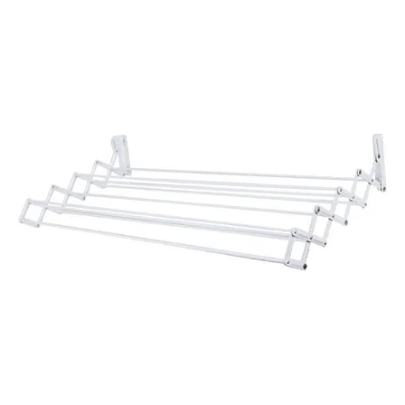 Tendedero Secador Ropa Retráctil De Pared Mural Extensible Color Blanco
