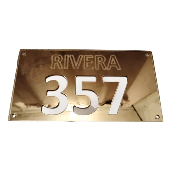Número De Puerta Para Pared En Acrílico Grabado Con Láser