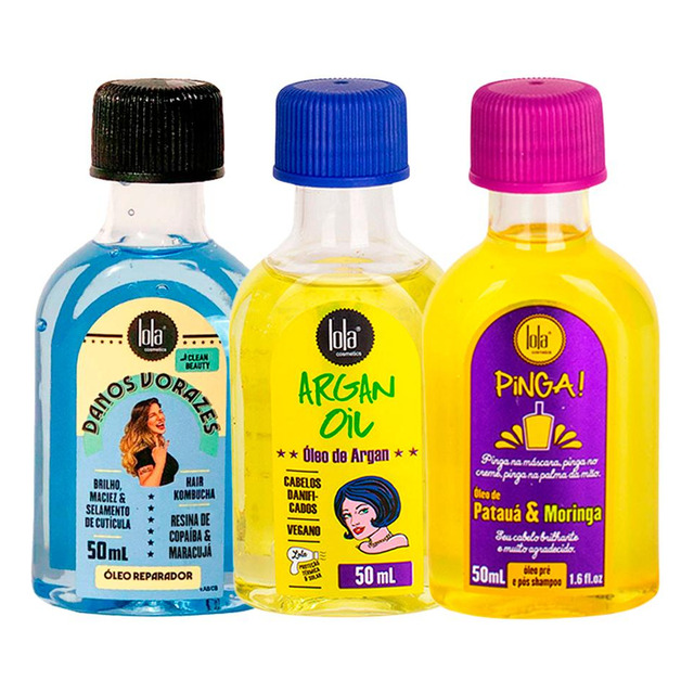 Kit Lola From Rio - Óleo 50ml + Leave-in 50ml + Óleo 50ml Kit Lola From Rio - Óleo 50ml + Leave-in 50ml + Óleo 50ml