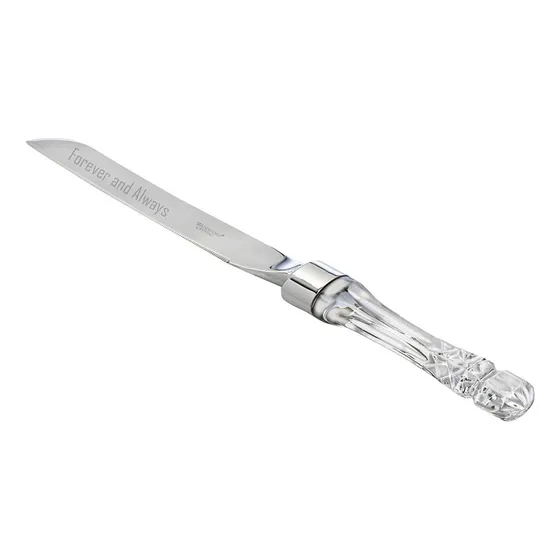 Para Tarta Novia 12.0 In Grabado Medida Mango Cristal Novio