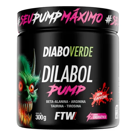 Dilabol Pump Pré Treino Pote 300g Sabor Energético Diabo Verde - Ftw