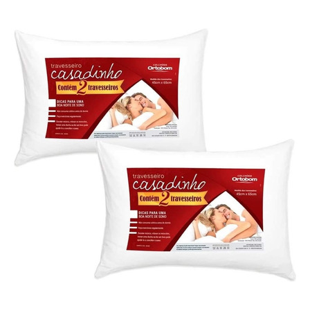 Kit 2 Travesseiros Casadinho - Travesseiro Ortobom Kit 2 Travesseiros Casadinho - Travesseiro Ortobom