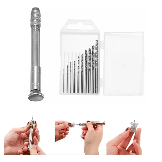 Taladro Manual Para Resina Epoxi Uv Con 10 Mechas 