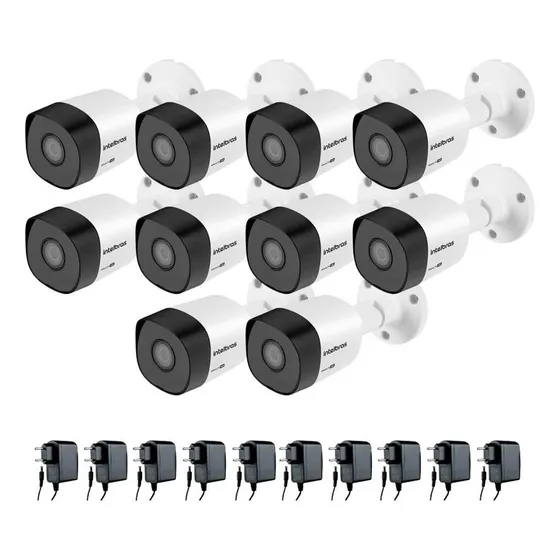 Kit 10 Câmeras De Segurança Vhd 3130b G5 Intelbras Com Fonte