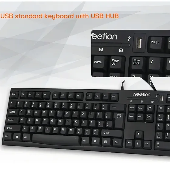 Teclado Con Cable USB Meetion MT-K815 Español Full Size Negro Resistente a Salpicaduras | Cuotas sin interés
