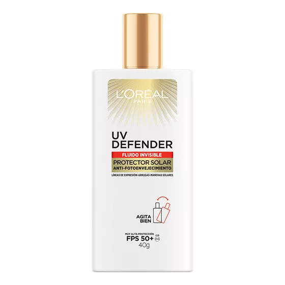 Crema L'Oréal París UV Defender Fluido Invisible para Todo Tipo de Piel FPS50 40ml Bloqueador Solar