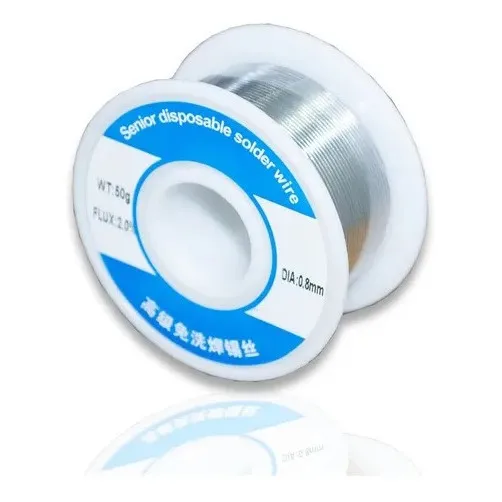 Rollo Bobina Estaño 60/40 0.8mm 2% Flux 50gr Cn