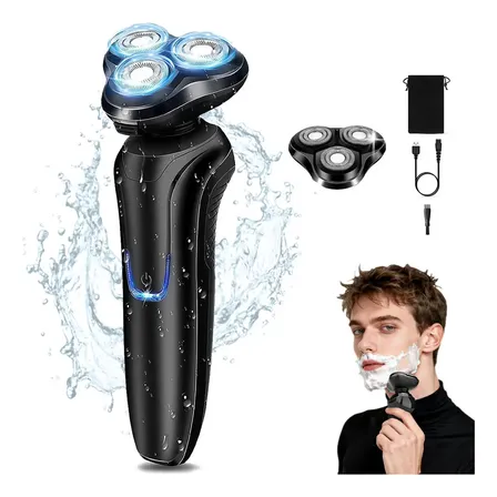Barbeador Elétrico Ipx7 À Prova D'água Recarregável Usb - Rotativo 4d Flutuante,