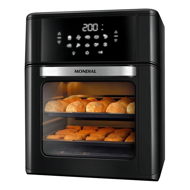 Fritadeira Air Fryer Oven Mondial Afon-12l-fb 2 Em 1 12l 2000w Cor Preta 127v Fritadeira Air Fryer Oven Mondial Afon-12l-fb 2 Em 1 12l 2000w Cor Preta 127v