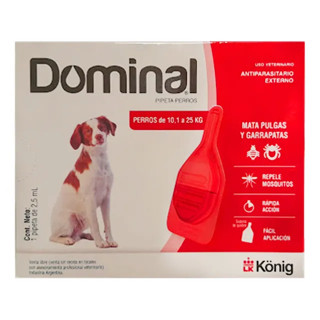 Pipeta Antipulgas Dominal Perros Entre 10 Y 25 Kg