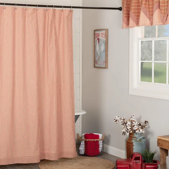 Cortina Ducha 72 X 72  Color Rojo Bronceado