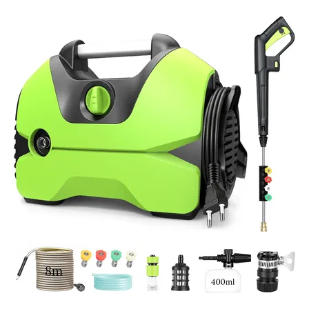 Lavadora De Alta Pressão 1600w 1450psi Bicos Mangueira 8m Verde 220v 60hz