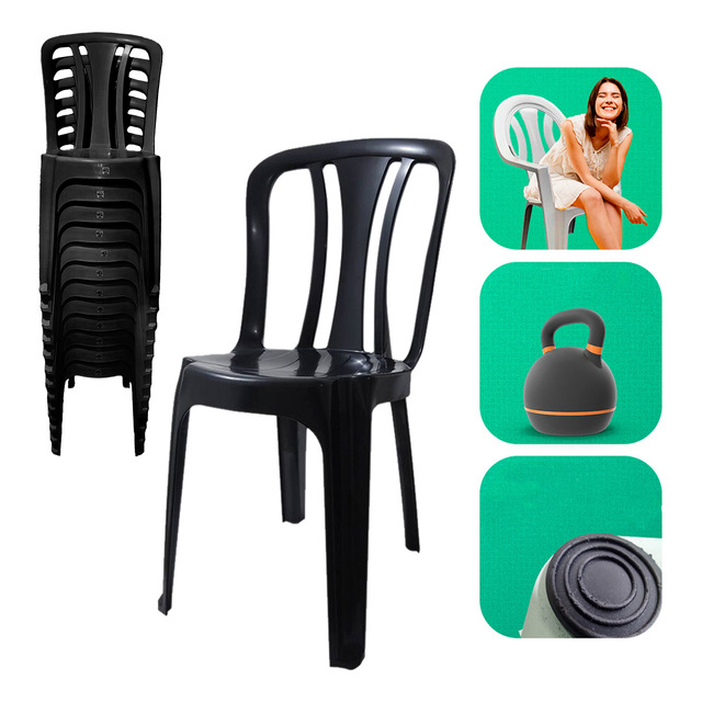 Kit 10 Cadeiras Plásticas Resistente Bistro Forte Praia Bar Kit 10 Cadeiras Plásticas Resistente Bistro Forte Praia Bar