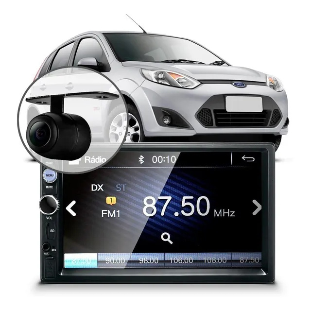 Central Multimídia Mp5 Fiesta Hatch 2012 Câmera Bt Espelha