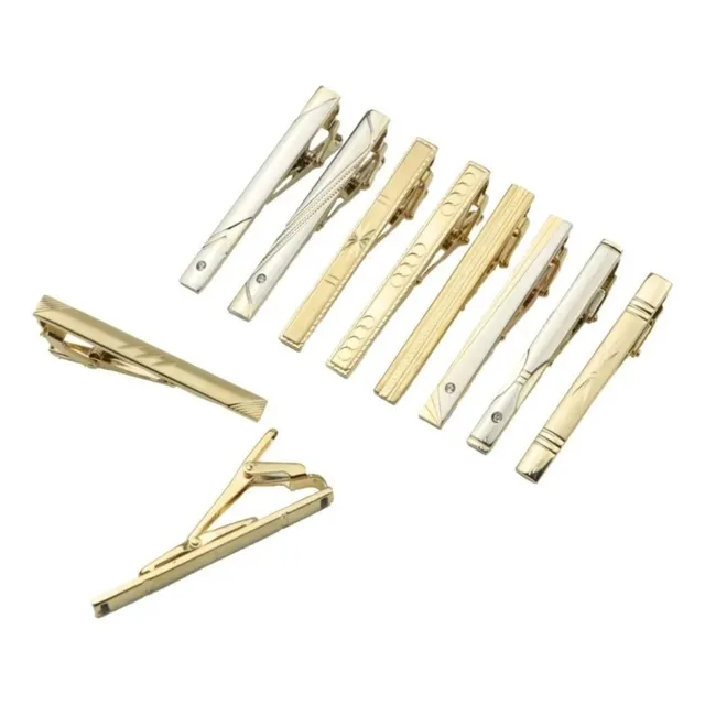 Kit 5 Prendedor Gravata Slim Dourado