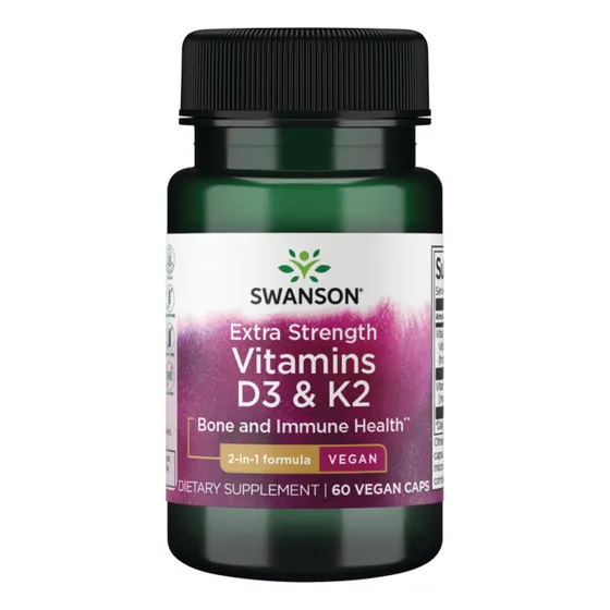 Swanson Vitamina D3 Y K2 - 5000 Iu Y 100 Mcg, 60 Cápsulas