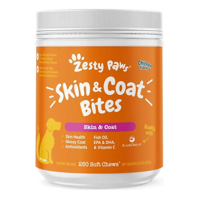 Suplemento De Piel Y Pelaje Zesty Paws 250 Soft Chews