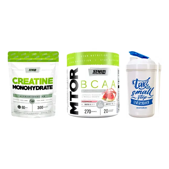 Star Nutrition Combo Creatina X300 Gr + Mtor Bcaa X270 Gr Watermelon + Shaker