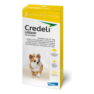 Elanco Credelio Cão - Amarelo - 3 - 1.3 Kg - 2.5 Kg - 3 Elanco Credelio Cão - Amarelo - 3 - 1.3 Kg - 2.5 Kg - 3