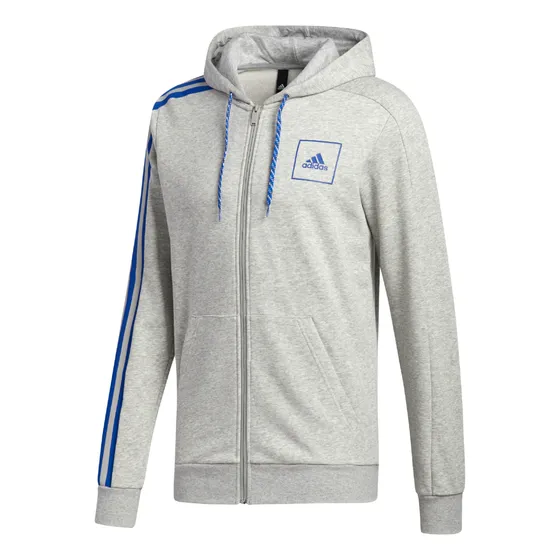 Chompa adidas 3 Strips Tape Fz Gris Talla M Original