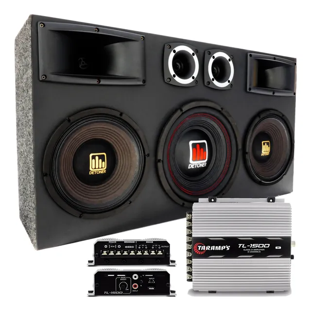 Caixa Som Trio Selada  5000w 4 Vias Hi Fi + Modulo Taramps