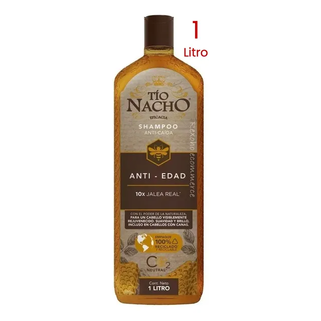 Shampoo Tío Nacho Anti Edad Jalea Real Romero Aloe Jojoba 1l