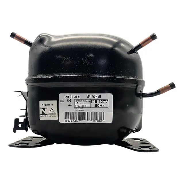 Motor Compressor 1/6 Hp Emi55her Gás R134a Embraco 127v