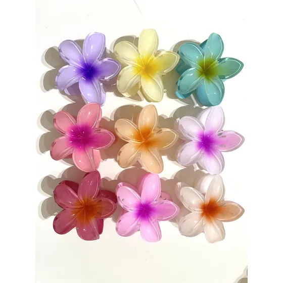 Broches Flores Hawaianas Grandes Premium Para Pelo