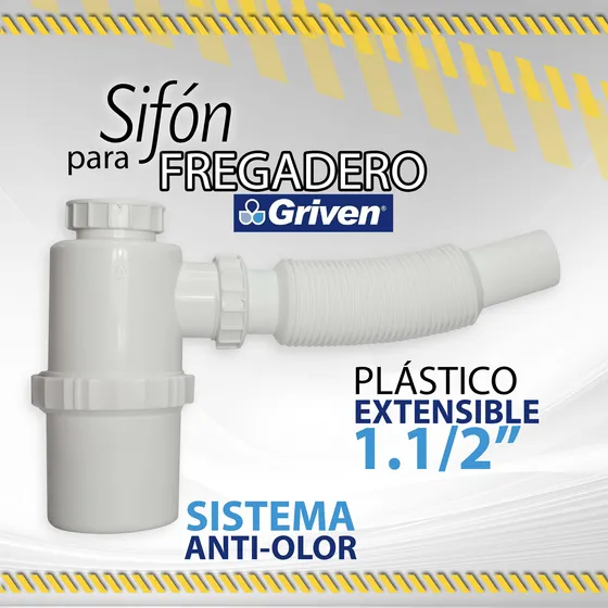 Sifon Extensible P/fregadero Con Sistema Anti-olor / 10982