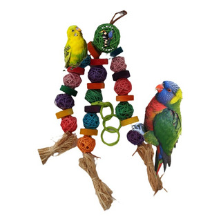 Juguete De Material Seguro Para Aves J023 Con Pelotas Pajas Juguete De Material Seguro Para Aves J023 Con Pelotas Pajas