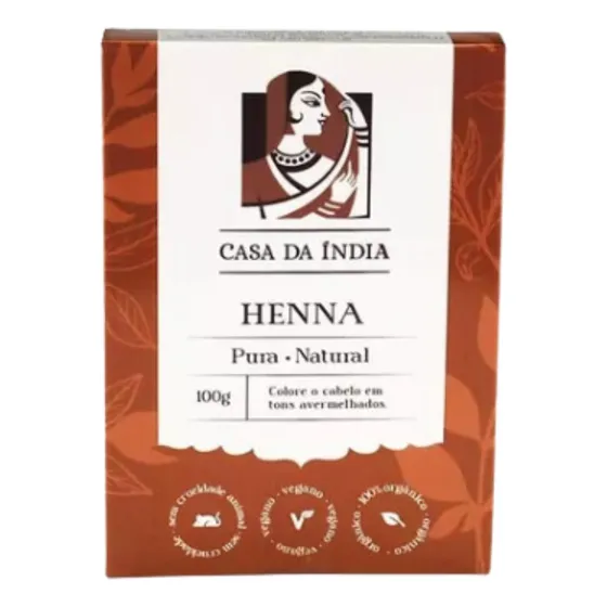 Henna Indiana Para Cabelos 100% Natural Casa Da Índia