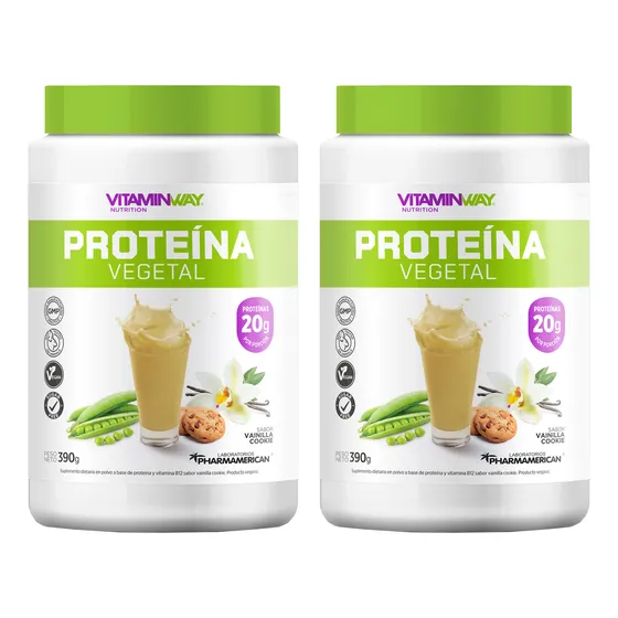 Vitamin Way Kit X2 Proteína Vegetal Vainilla Cookie 390g 6c