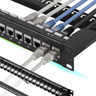 Rapink Patch Panel 24 Portas Cat7 Com Keystone Em Linha 1... Rapink Patch Panel 24 Portas Cat7 Com Keystone Em Linha 1...