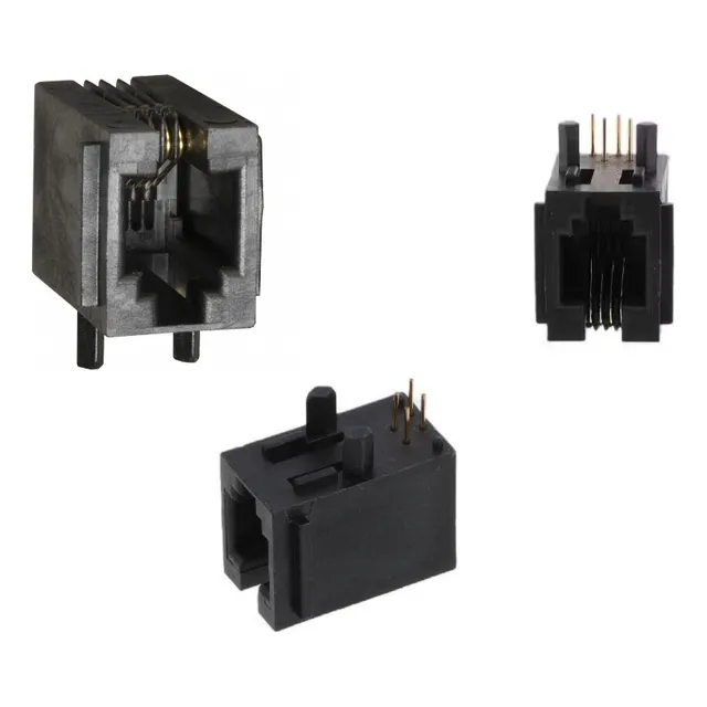 Conector Rj-12, Para Soldar, 4 Pines, En Ángulo, 10 Piezas
