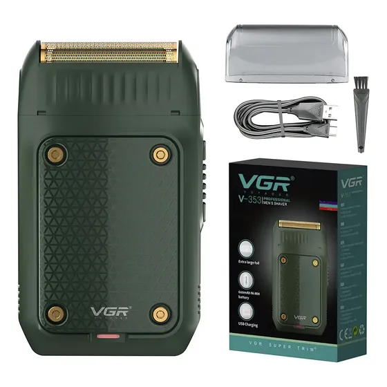 Afeitadora Eléctrica Hombre Shaver Vgr V-353 Portatil Usb Color Negro | Cuotas sin interés