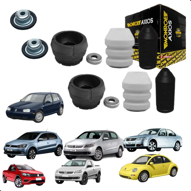 Par Kit Amortecedor Coxim Axios Gol Voyage G5/g6/g7+prato