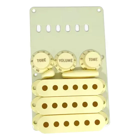 Kit Fender Original Capas Cover Captadores Knobs Aged White