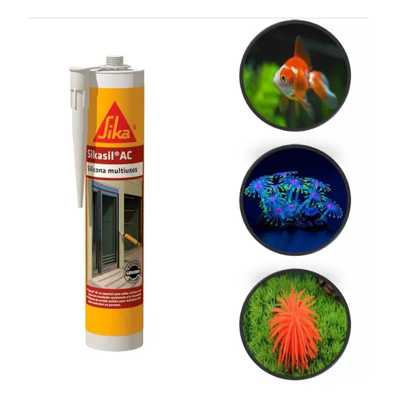 Silicona Acuarios Y Peceras Sikasil Ac Sika 280ml Cartucho