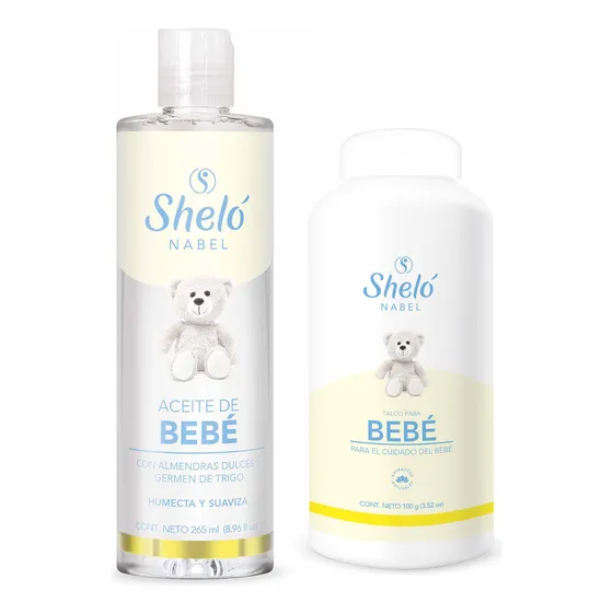 Kit Talco + Aceite Bebé Hipoalegénico Sin Rozaduras Sheló