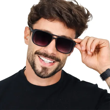 Óculos De Sol Masculino Em Alta Top Quadrado Acetato Moderno