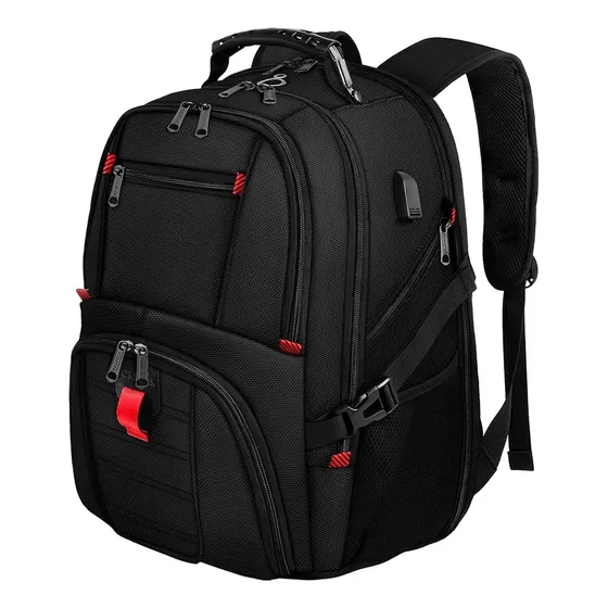 Mochila de Viaje Rs-a1 Yorepek para Laptop 17'' Escolar Hombre Impermeable e Antirrobo 50 L Color Negro Aduto Liso