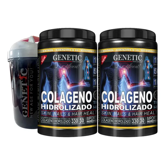 2 Colagenos Recuperador Articular Piel Huesos Shaker Genetic