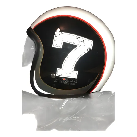 Unico Talle L 60 Cm Casco Moto Custom Nitro 7 Vicera Oscuro 