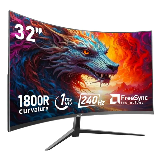 Gawfolk Monitor Gaming Curvo 32 Pulgadas 240hz Pantalla Pc F
