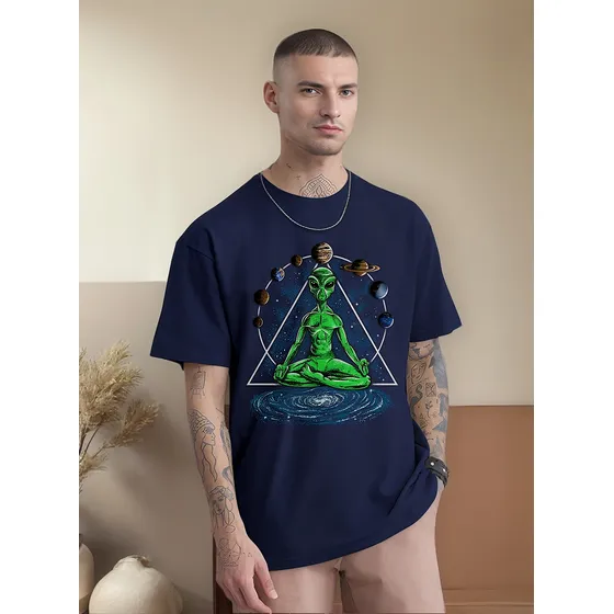 Camiseta Alien Et Meditando Camisa Nerd Geek Alienígena