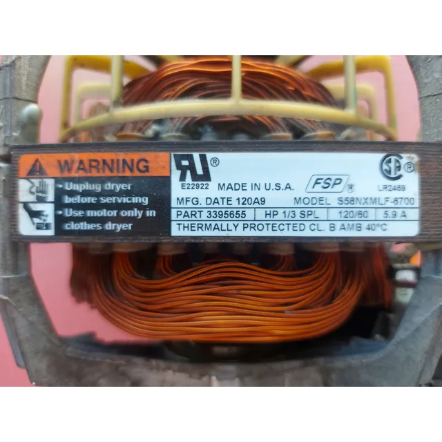 Motor Secadora Whirlpool 279811/incluye Base Polea Swicth