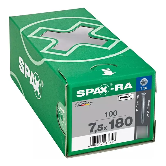 Tornillos Spax Ra 7.5 X 180mm T30 Para Concreto Caja 100